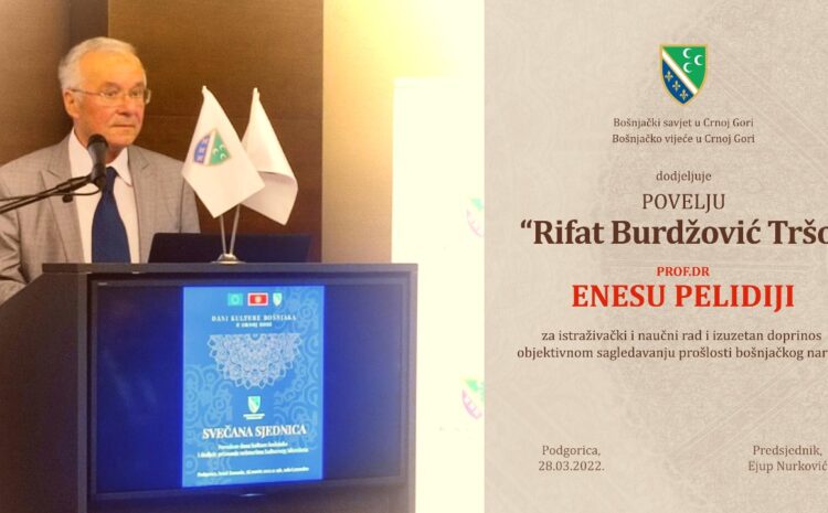  Profesor Emeritusu dr Enes Pelidija – dobitnik  priznanja- “Povelja Rifat Burdžović-Tršo”